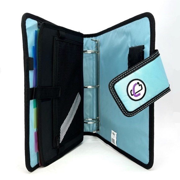 Case-It “The Open Tab” 2” Three Ring Binder Purple with Blue Polka Dots New NWT - Picture 3 of 6